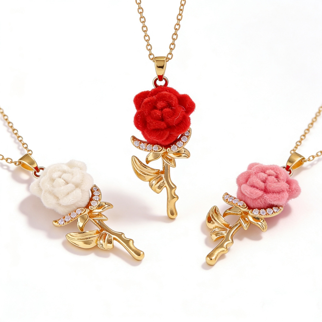 قلادة وردة نسائية بتصميم فرنسي - مراجعة Birth Flower Necklace وسعره